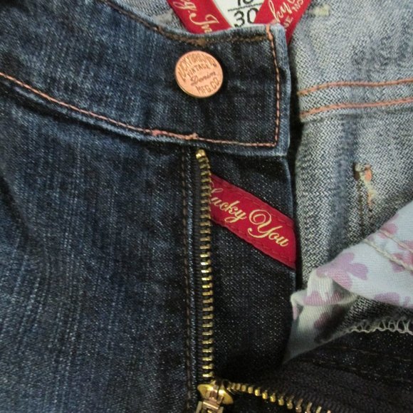 LUCKY BRAND WOMEN'S SIZE 10 X 31 JEANS MED BLUE SLUB DENIM CLASSIC RISE BOOT CUT - Picture 6 of 12